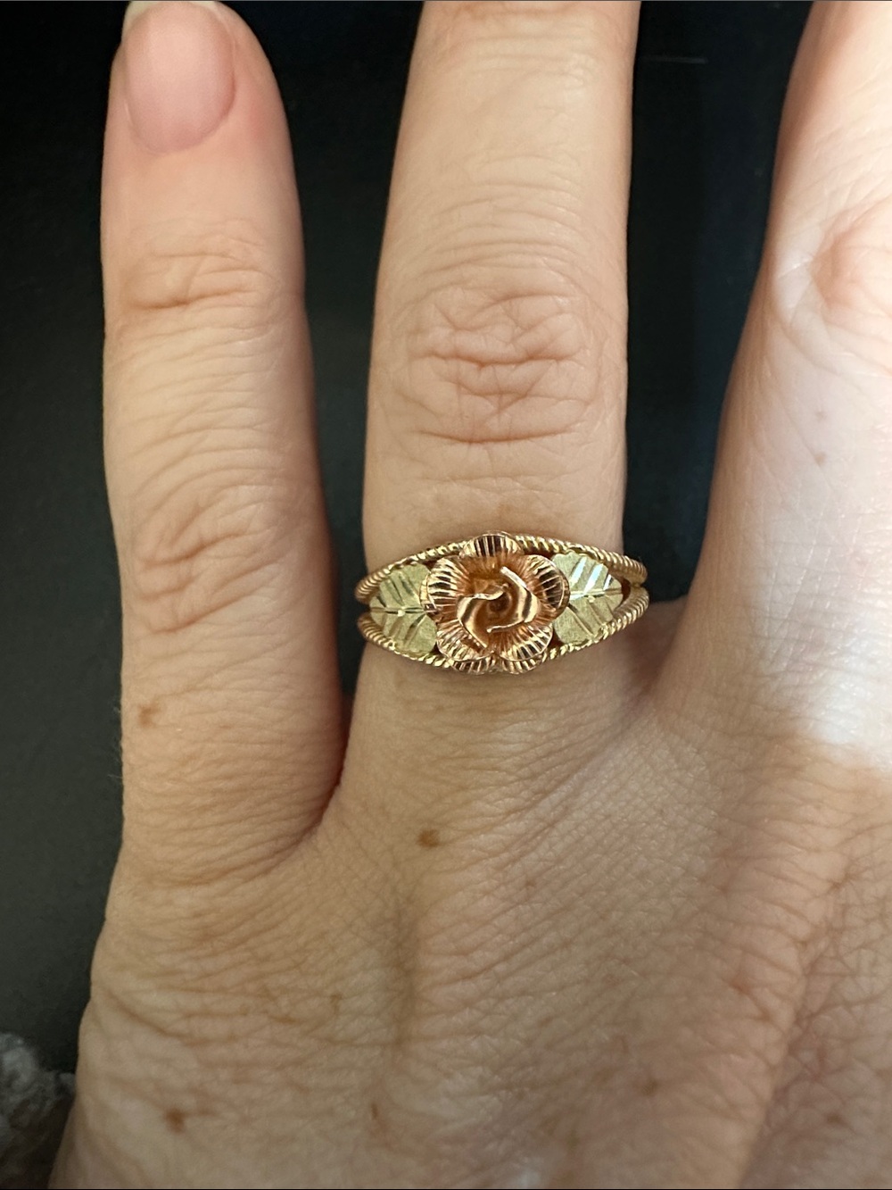 Black Hills Gold Floral Rose Ring - Women's Fashion Ring